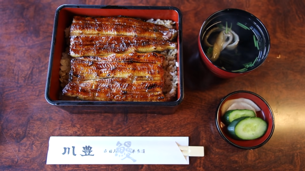 Unagi servido en Kawatoyo